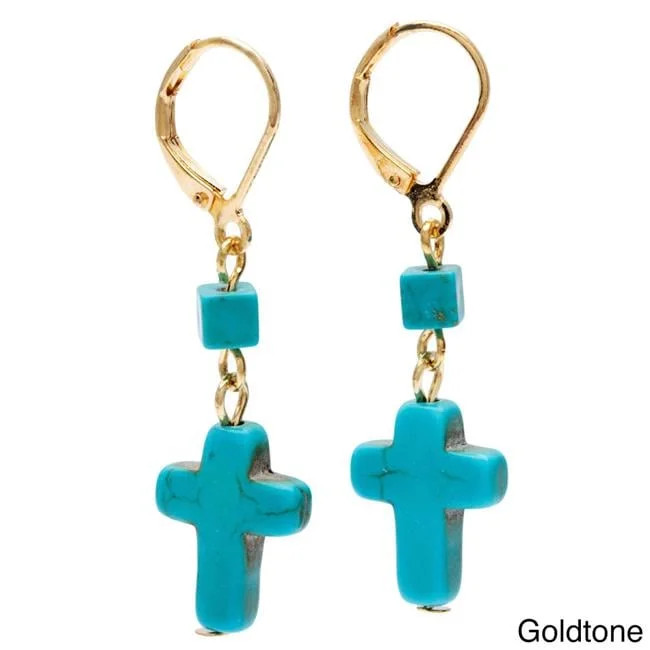 Double Drop Turquoise Cross Earrings | Walmart (US)