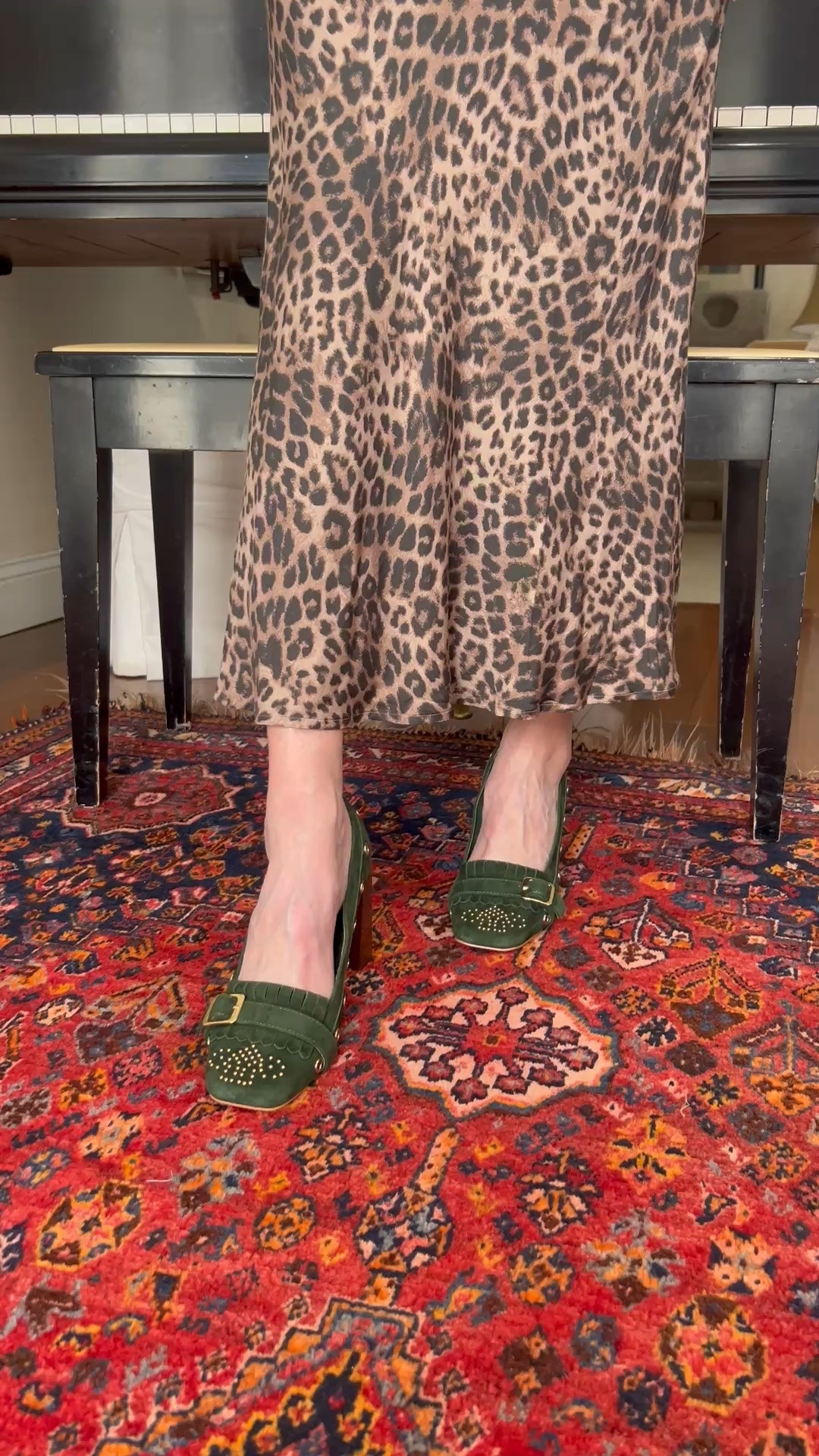 brown sweater, leopard maxi skirt, green heels, denim jacket, winter outfit, over 50 outfits 

#LTKootd #LTKOver40 #LTKSeasonal