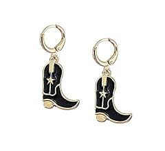 MOEPAPA Enamel Western Cowgirl Boot Earrings Cowgboy Dangle Drop earrings | Amazon (US)