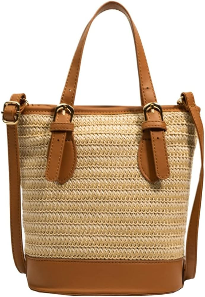 Straw Bag for Women Summer Beach Bag Cute Handwoven Hobo Handbag Adjustable Crossbody Bag Tote Ba... | Amazon (US)