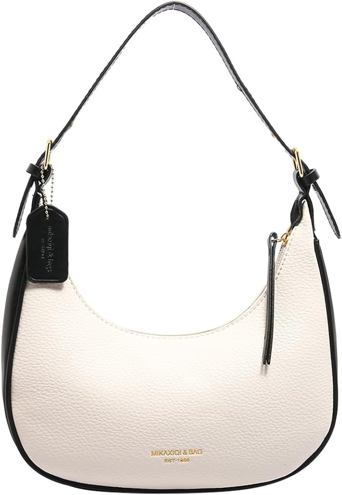 Crescent Shoulder Bags for Women,Soft Leather Hobo Bag Small Underarm Commuter Purse Cute Tote Ba... | Amazon (US)