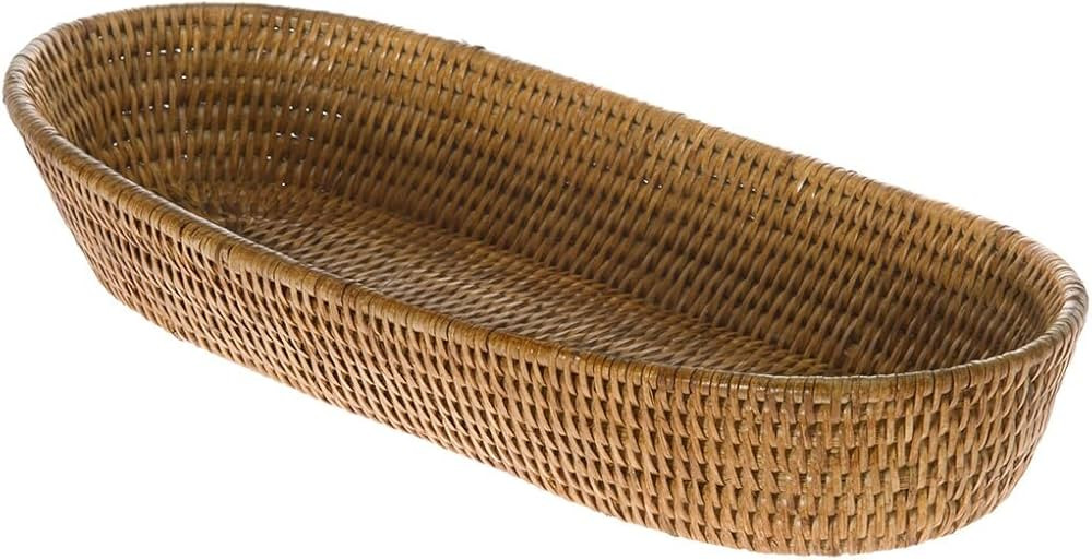 KOUBOO La Jolla Rattan Bread Basket, Honey Brown, Large | Amazon (US)