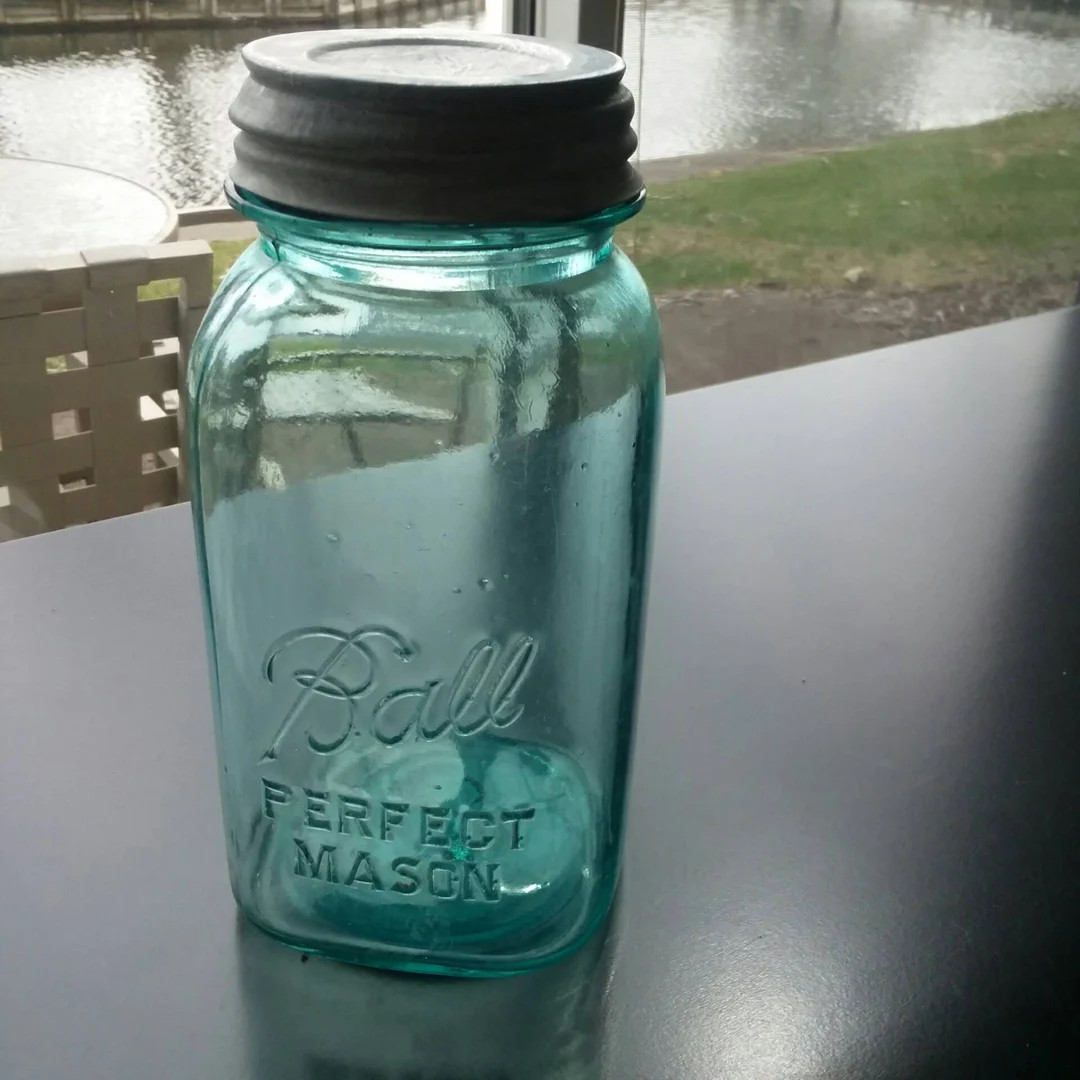 Vintage Square Blue BALL Perfect Mason Quart Canning Jar Hard to Find With Zinc Ball Lid | Etsy (US)