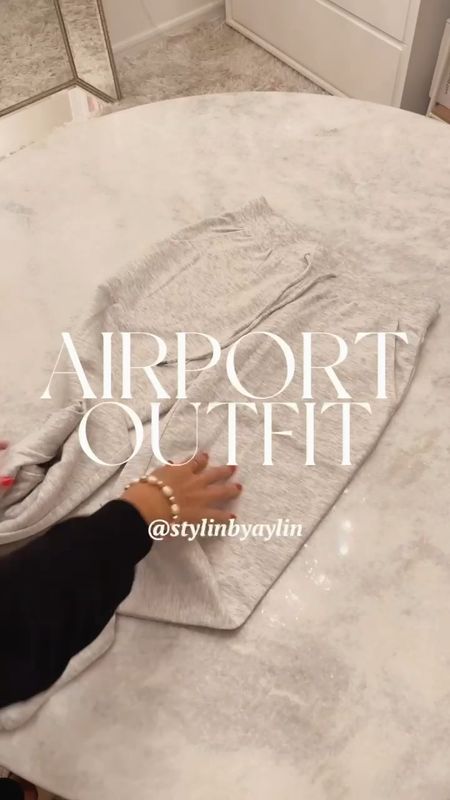 I’m just shy of 5-7” wearing the size small sweatshirt and XS joggers. Sized up to a M on my denim jacket. 
Airport outfit, airport style , StylinByAylin 

#LTKfindsunder100 #LTKstyletip
