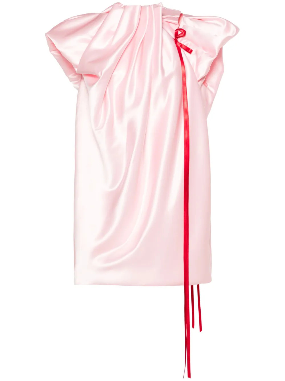 Simone Rocha pleat-detail Satin Minidress | Pink | FARFETCH | Farfetch Global