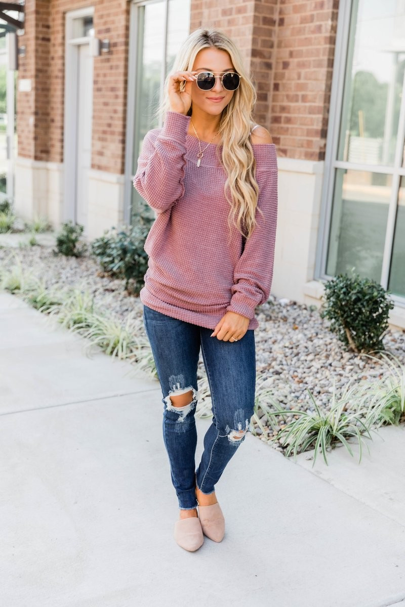 Leave It All Behind Mauve Pullover | The Pink Lily Boutique