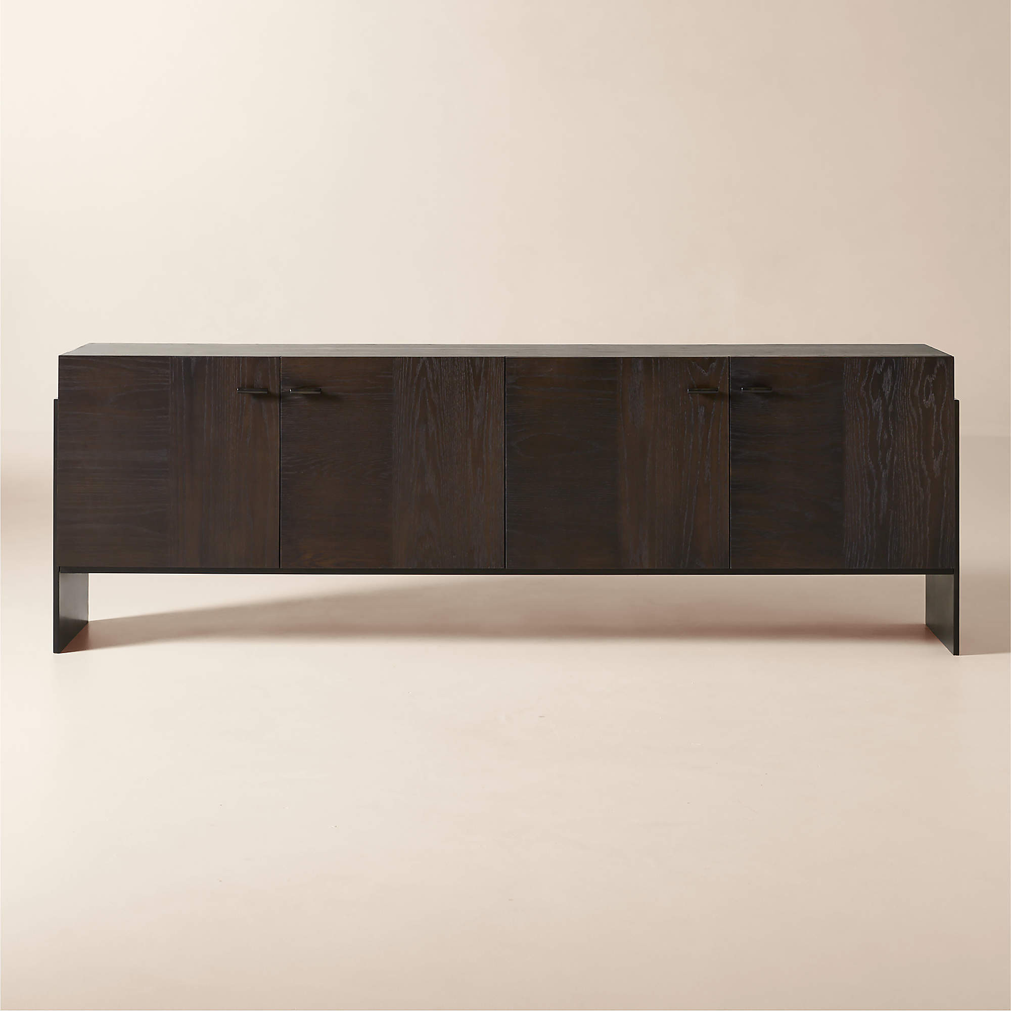 Dante 90" Dark Wood and Metal Credenza | CB2 | CB2