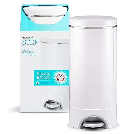 Munchkin® Step Diaper Pail Powered by Arm & Hammer, #1 in Odor Control, Award-Winning, Includes ... | Amazon (US)