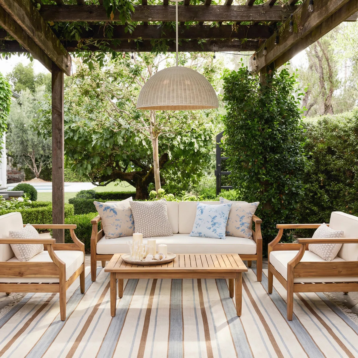 Mcclurg Teak Sofa Seating Group with Cushions | Wayfair North America