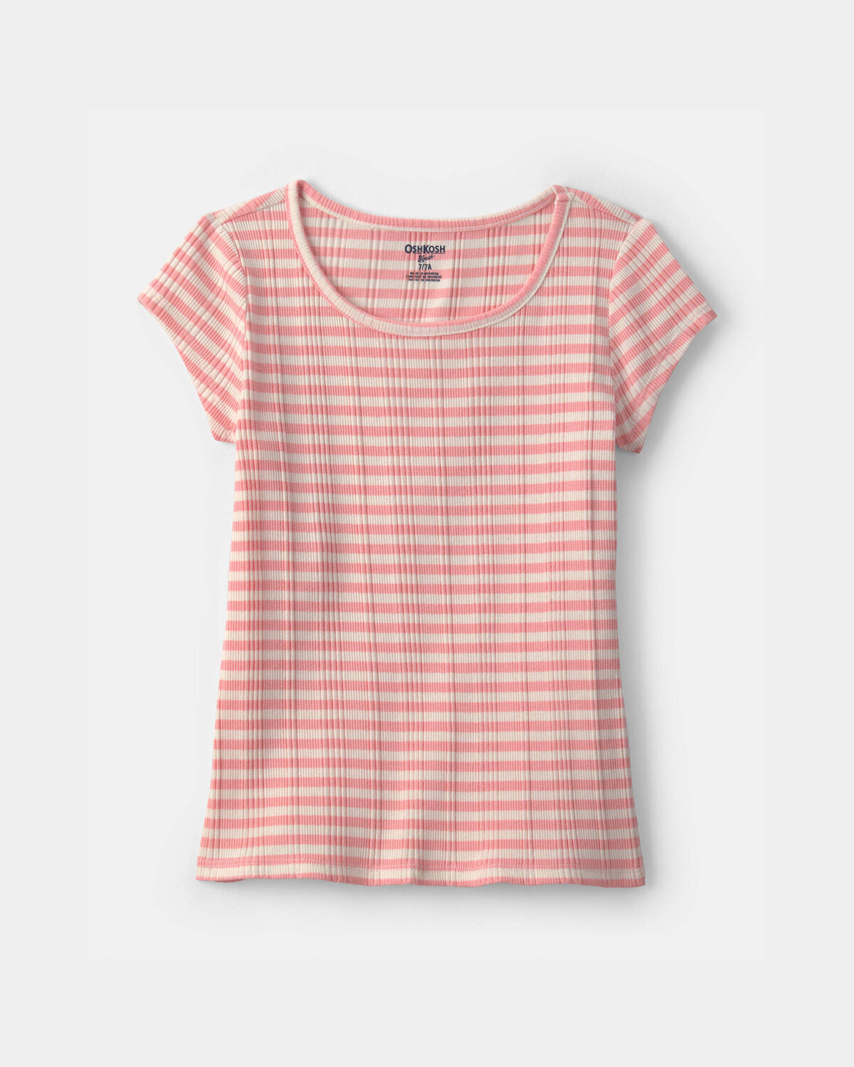 Girls Stripe Ribbed Tee - Pink - OshKosh B'gosh | Carter's | Carter's Inc