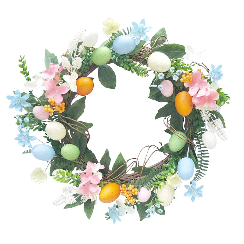 Easter Providence Floral Egg Wreath, 22" | At Home