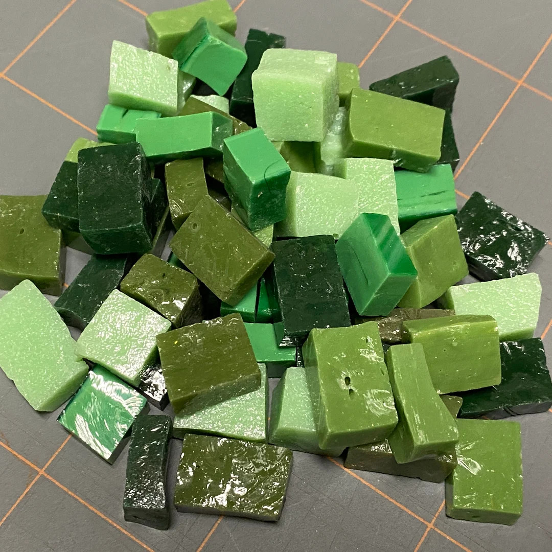 Vintage Italian SMALTI Green Forest Mix Mosaic Hand-Cut Art Glass 60 Tiles, 1/4 lb, 4 oz. | Etsy (US)