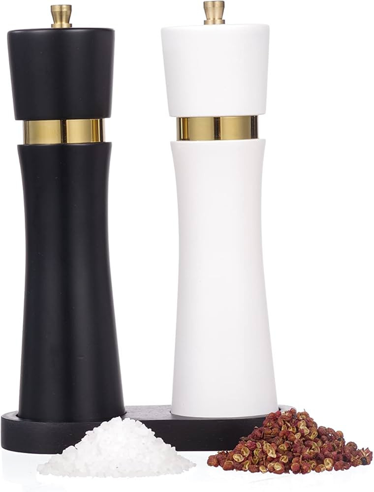 Wooden Salt and Pepper Grinder Set, Refillable Salt & Pepper Mills, 8 inches each, Salt and Peppe... | Amazon (US)