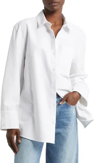 Oversize Cotton Button-Up Shirt | Nordstrom