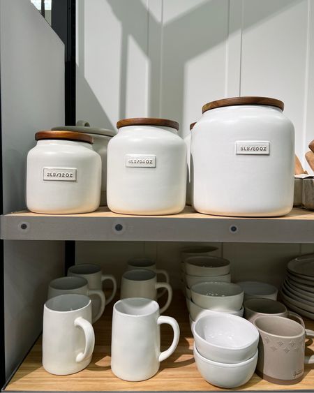 Farmhouse chic white kitchen canisters to store coffee, cookies, flour, cereal and more for your family.

#LTKhome #LTKfamily #LTKunder50