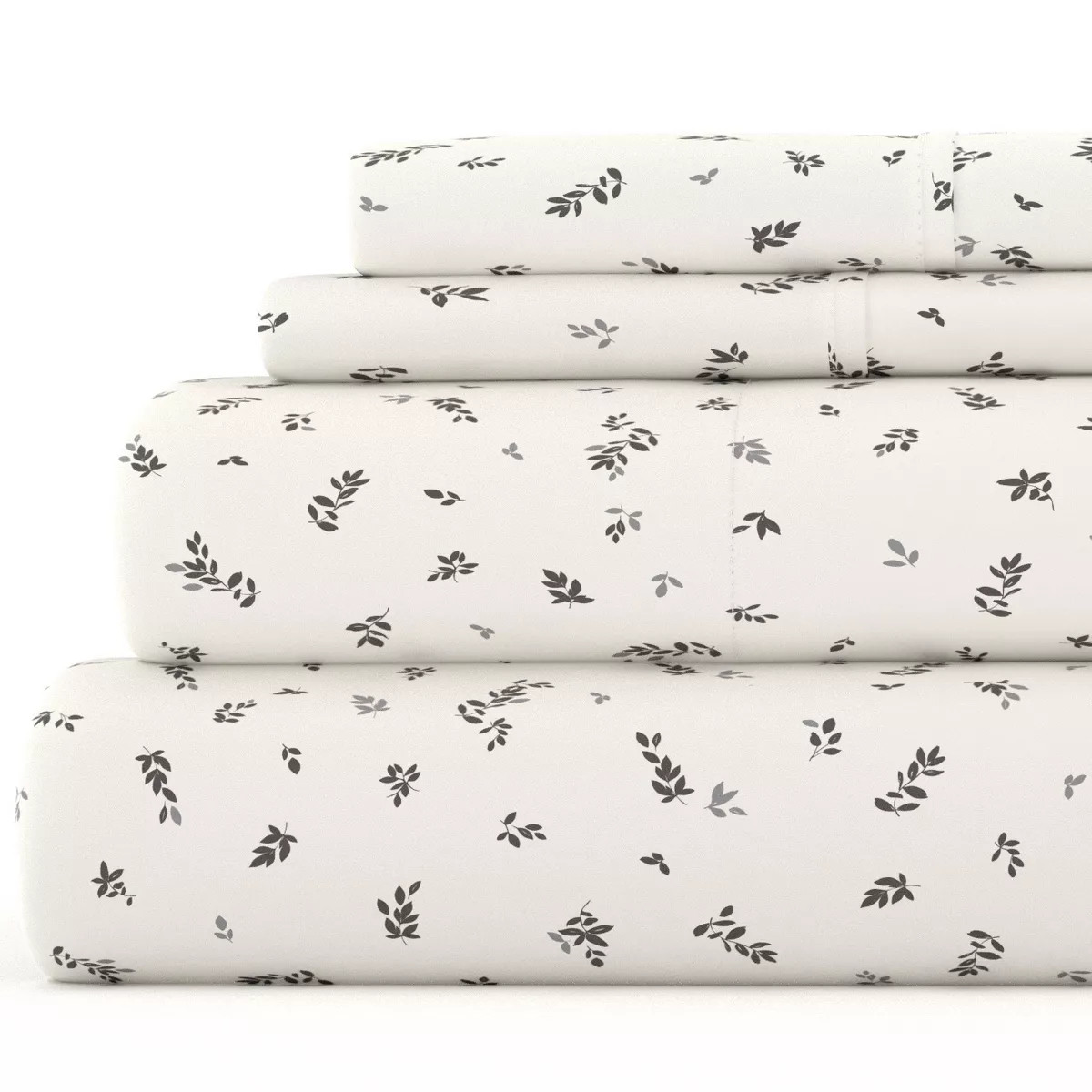 Floral & Paisley Patterns 4PC Sheet Set - Extra Soft - Becky Cameron, Spotted Leaves Light Gray, ... | Target