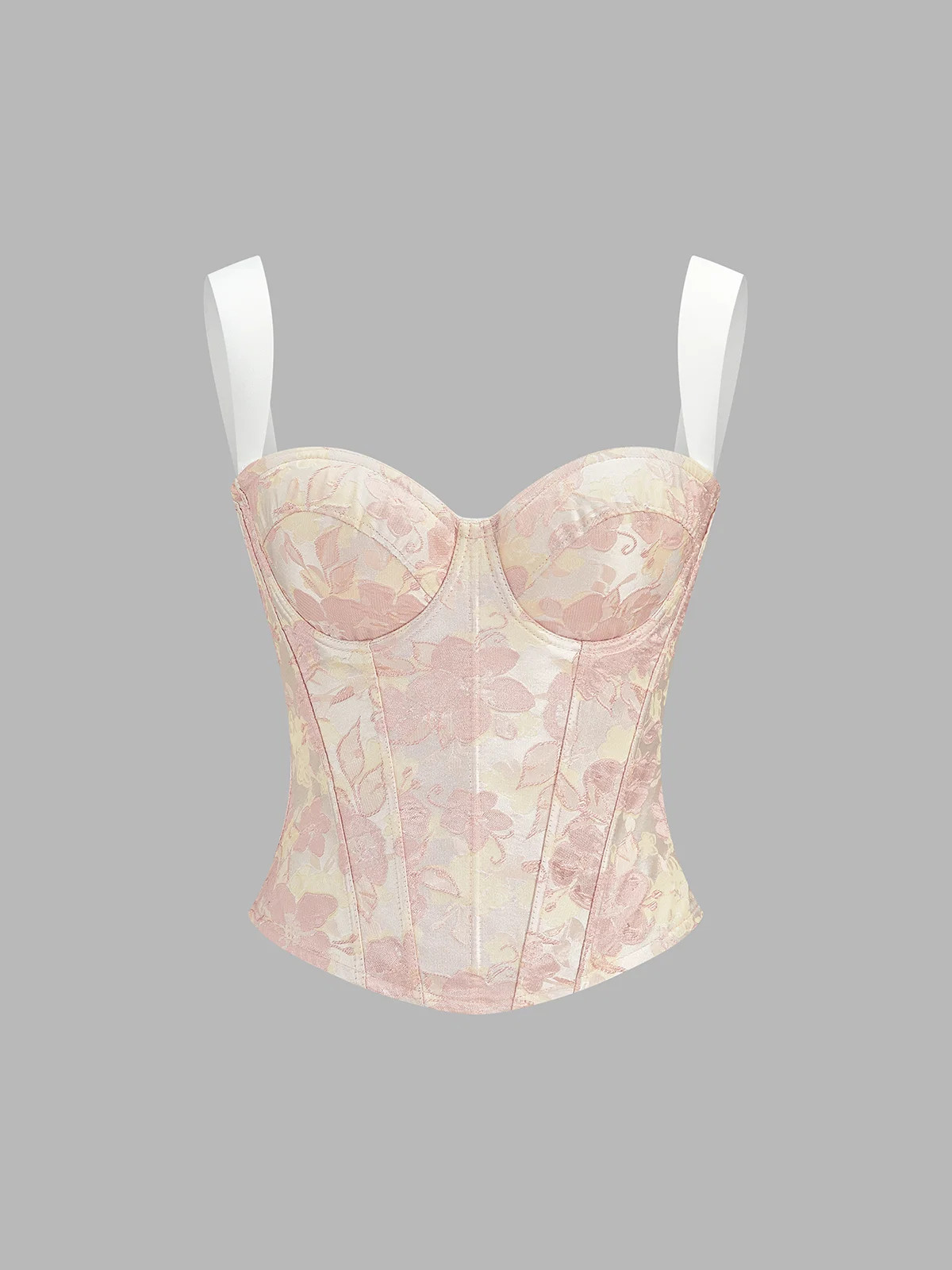 Floral Jacquard Corset Top | Commense