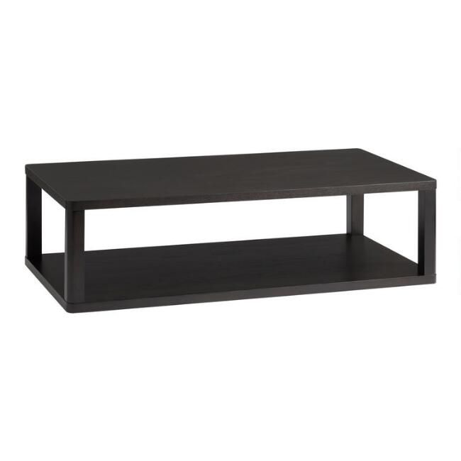 Easton Cocoa Wood Coffee Table with Shelf | World Market