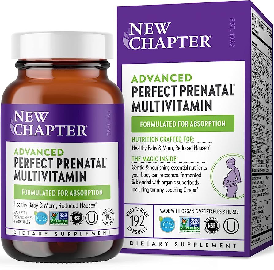 New Chapter Advanced Perfect Prenatal Vitamins - 192ct, Organic, Non-GMO Ingredients for Healthy ... | Amazon (US)
