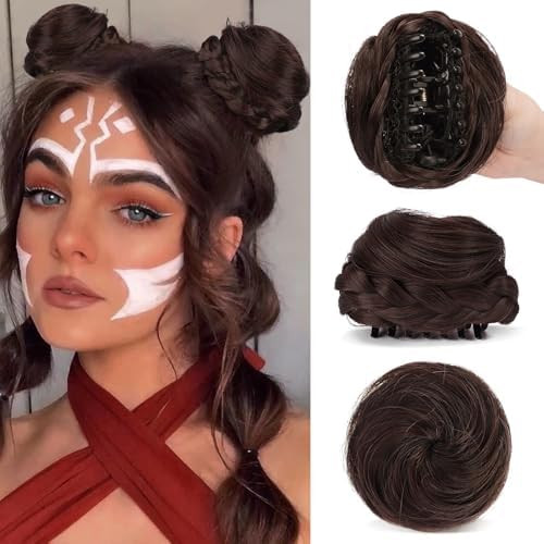 SOFEIYAN 2PCS Mini Claw Clip in Hair Bun Braid Messy Cat Ears Hair Bun Extension Synthetic Donut ... | Amazon (US)