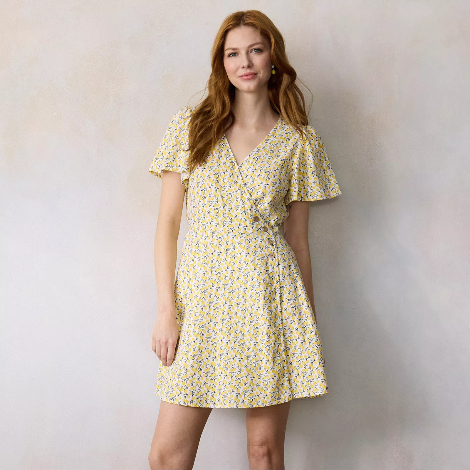 Women's LC Lauren Conrad Button Wrap Mini Dress | Kohl's