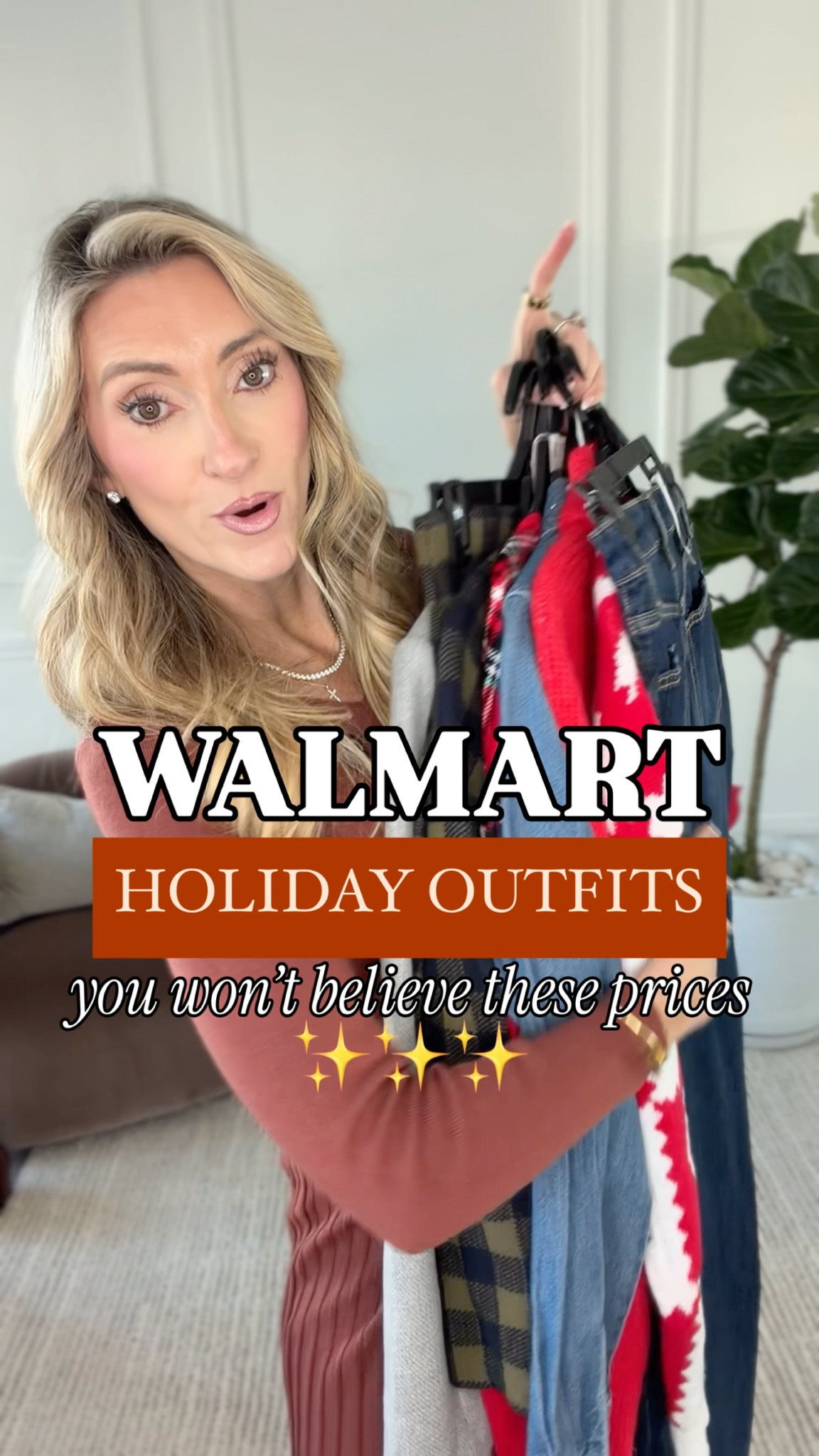 Walmart holiday outfits I am just in love with!! For sizing reference I’m 5’7 and sized down two sizes in the jeans, size medium in pajamas, size XS in the red sweater & blazer, size small in the plaid set 

#LTKSaleAlert #LTKHoliday #LTKFindsUnder50