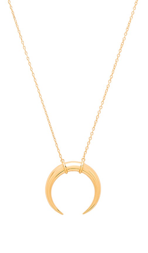 gorjana Cayne Crescent Pendant Necklace in Gold | Revolve Clothing (Global)