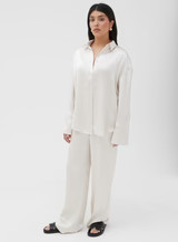 Cream Oversized Satin Shirt – Alex | 4th & Reckless