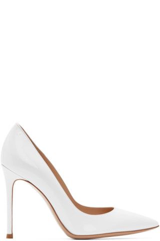 Gianvito Rossi - White Patent Gianvito Pumps | SSENSE