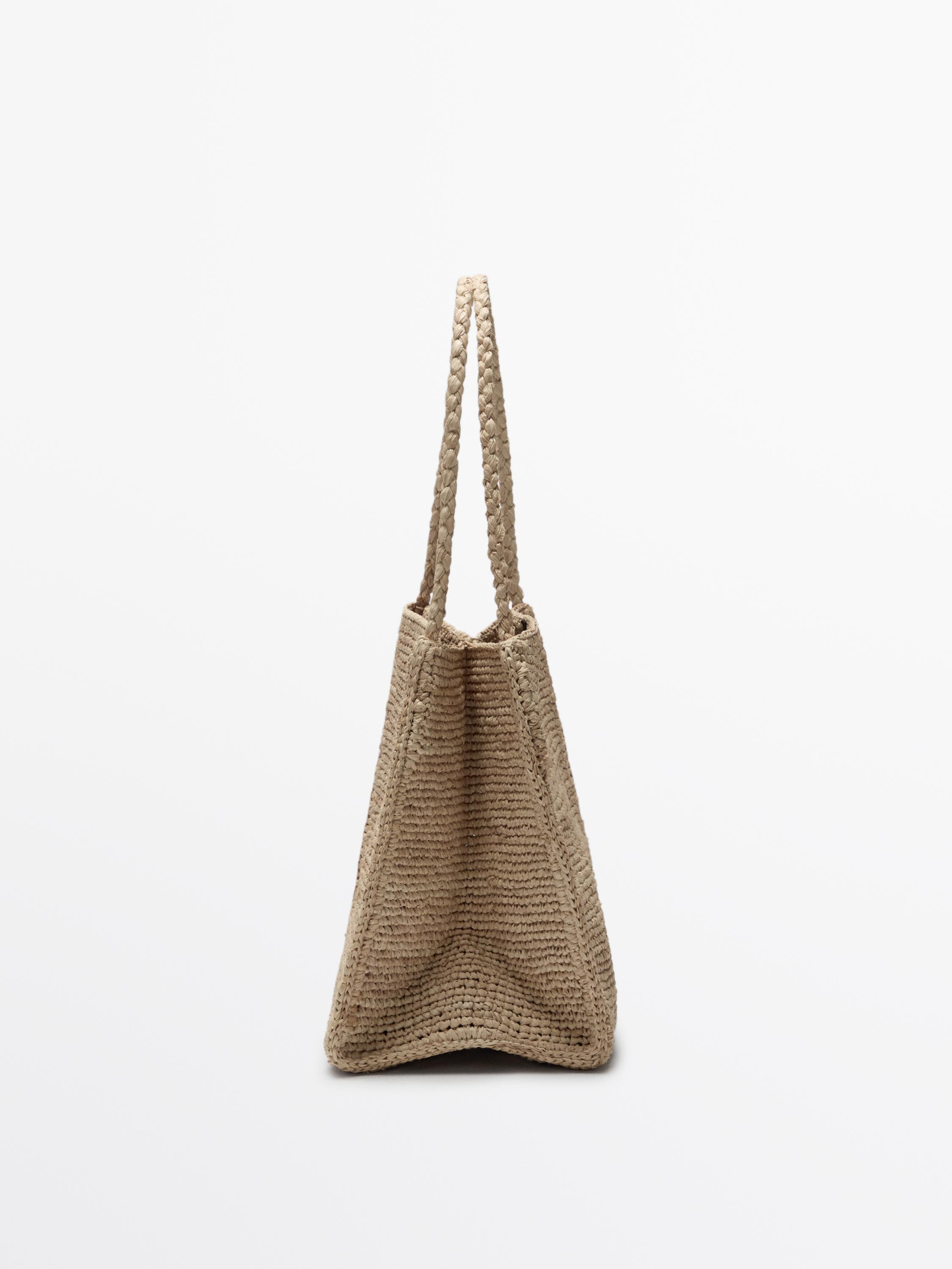 Natural raffia bucket bag | Massimo Dutti US