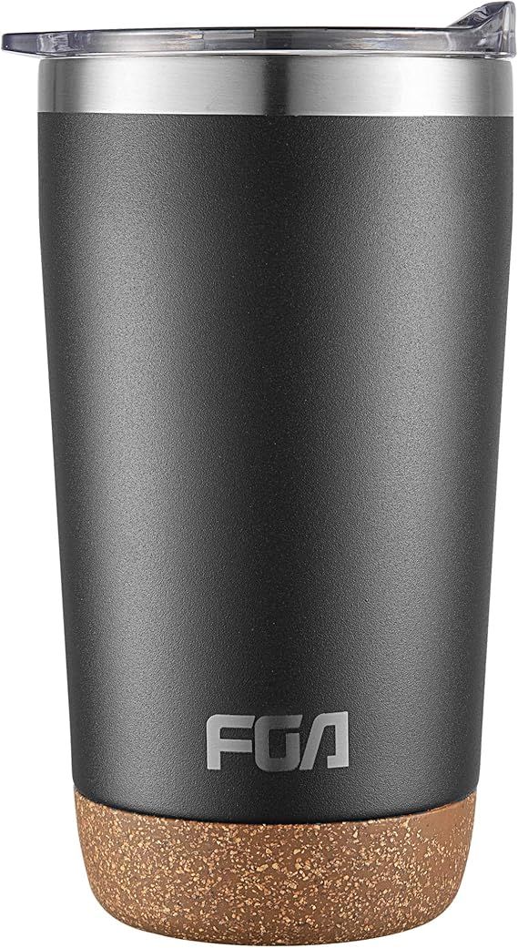 FGA Insulated Tumbler 16oz with Slide Clear Lid – Double Walled Vacuum, Wide Mouth Stainless St... | Amazon (US)