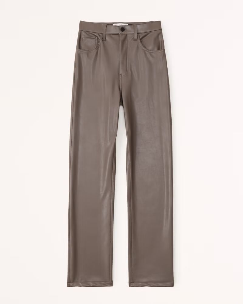 Vegan Leather 90s Straight Pant | Abercrombie & Fitch (US)