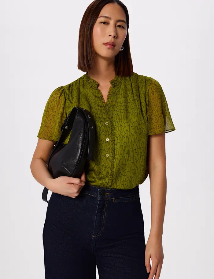 Whistles Dragonfly Short Sleeve Blouse | Nordstrom | Nordstrom