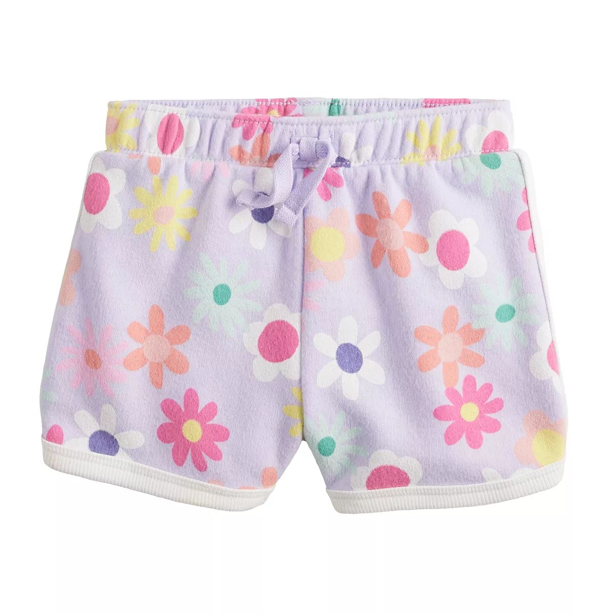 Baby Girl Jumping Beans® Flower Printed Dolphin Hem Shorts | Kohl's