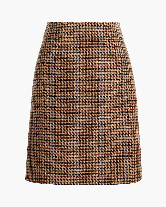 Wool-blend mini skirt in houndstooth | J.Crew Factory