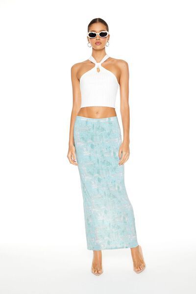 Fitted Abstract Print Maxi Skirt | Forever 21