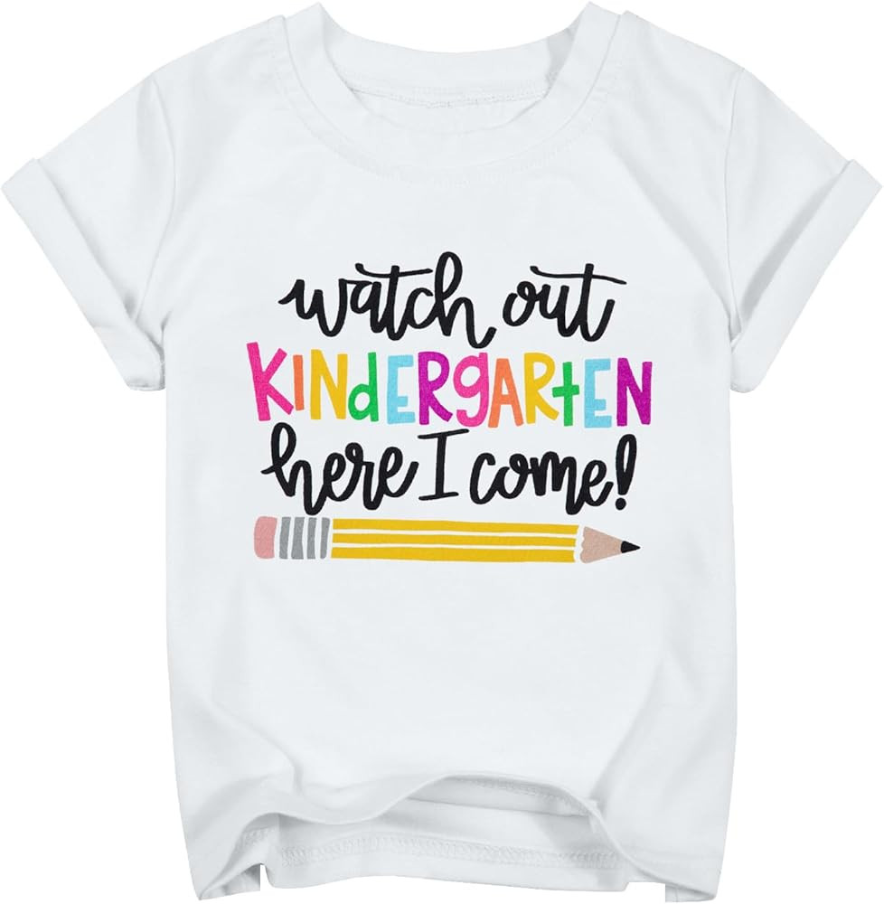 First Day Of Kindergarten Shirt Kids Kindergarten Shirt Girls School Tee | Amazon (US)