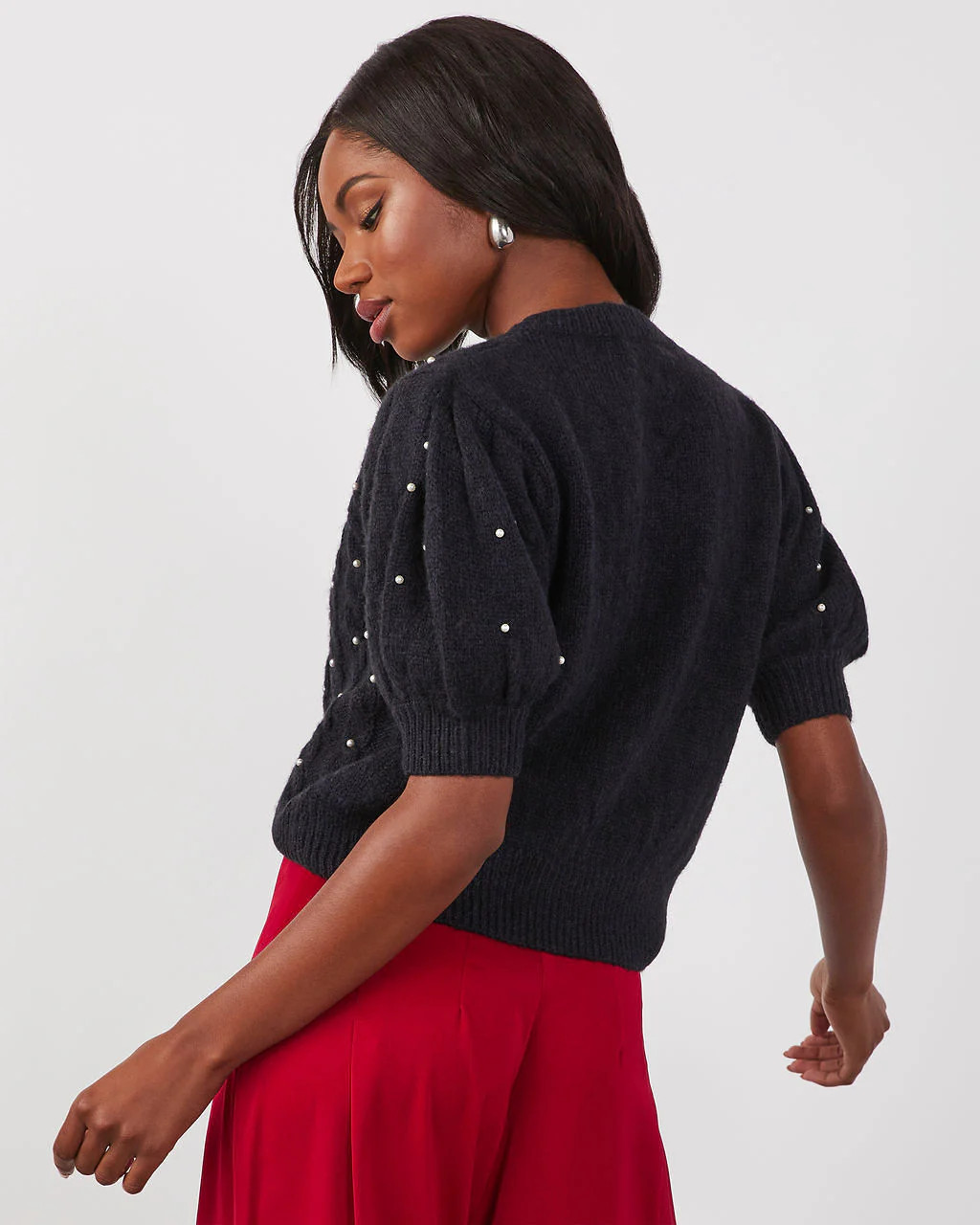 Sally Pearl Puff Sleeve Sweater | VICI