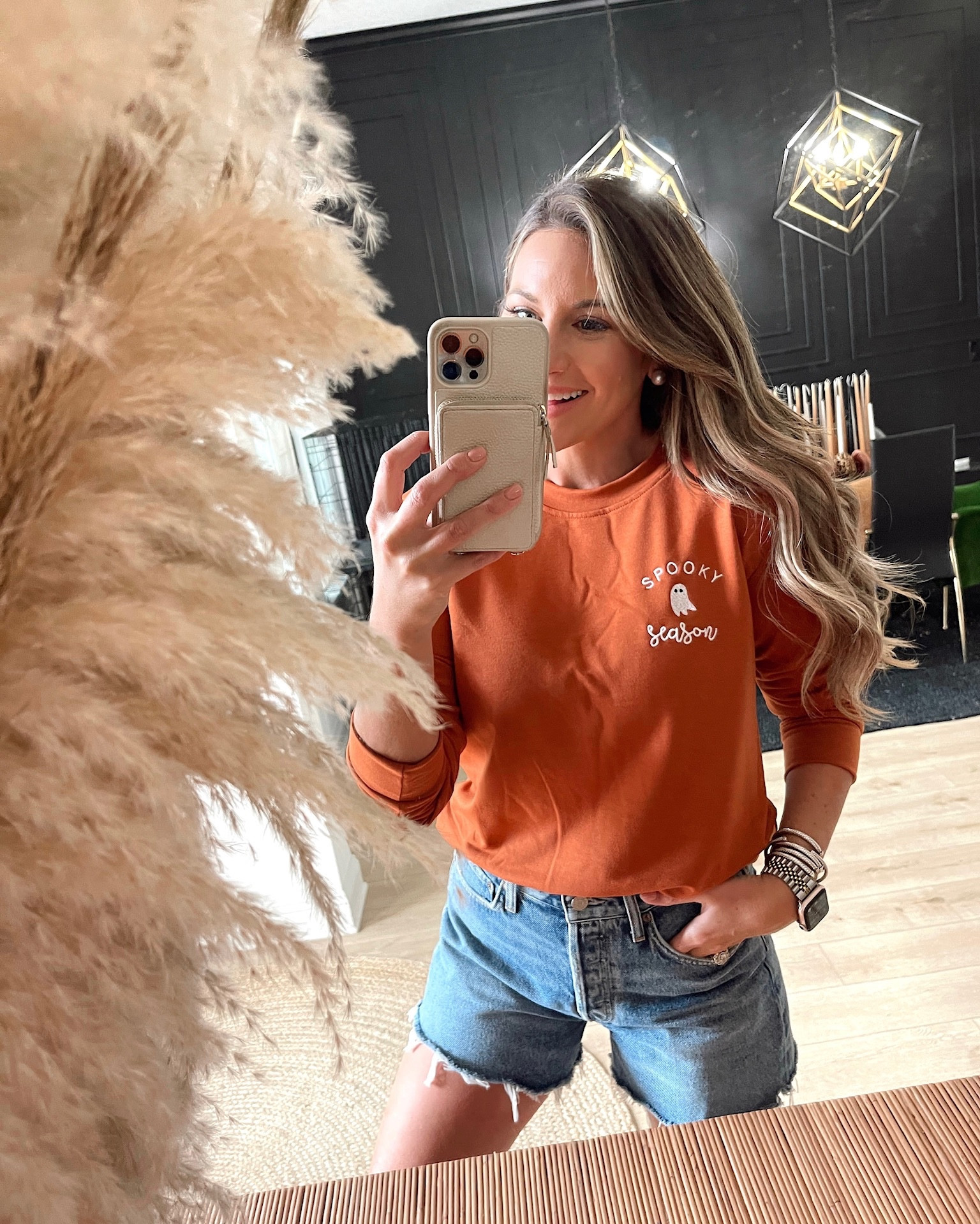 In a small Halloween sweatshirt from Amazon - fits TTS.

#LTKSeasonal #LTKHalloween #LTKunder50