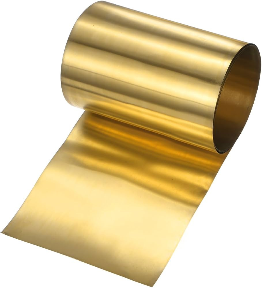 Brass Sheet Roll, 39"x 4"x 0.003"(LxWxT) Metal Foil Plate, Hardware Brass Plate, Brass Foil Roll ... | Amazon (US)