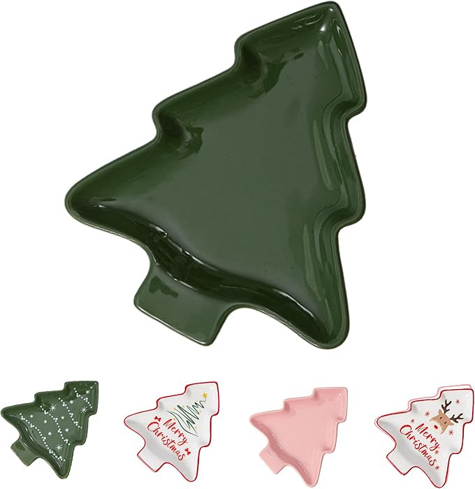 Ceramic Christmas Tree Spoon Rest for Cooking, Cute Festive Spoon Holder for Stove Top,Porcelain ... | Amazon (US)