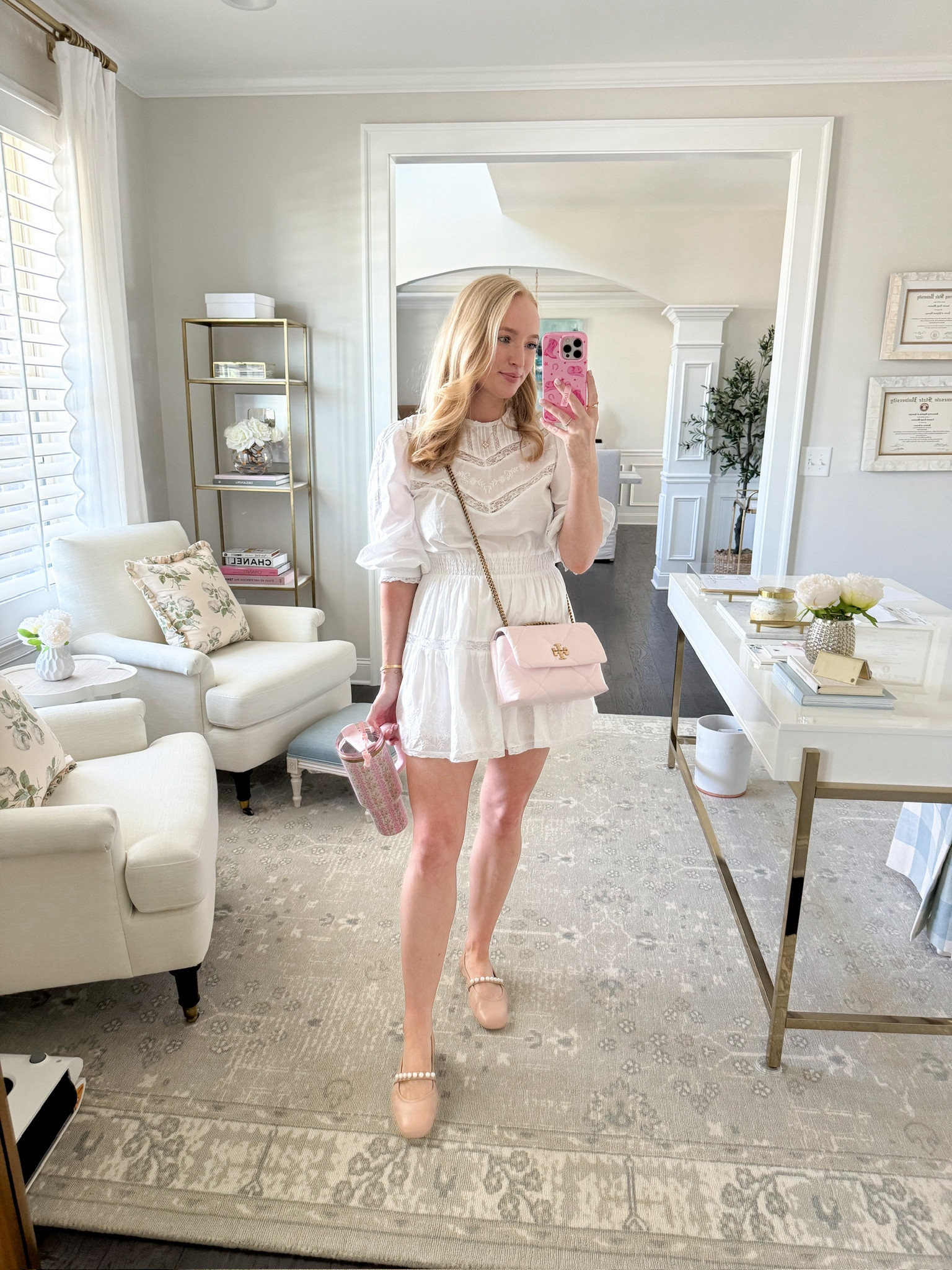 Outfit of the day last Saturday! Loved how cute and girly but comfortable this dress is! Transition dresses // summer dresses // fall dresses // white dresses // outfit of the day // daytime dresses // casual dresses 

#LTKStyleTip #LTKSeasonal