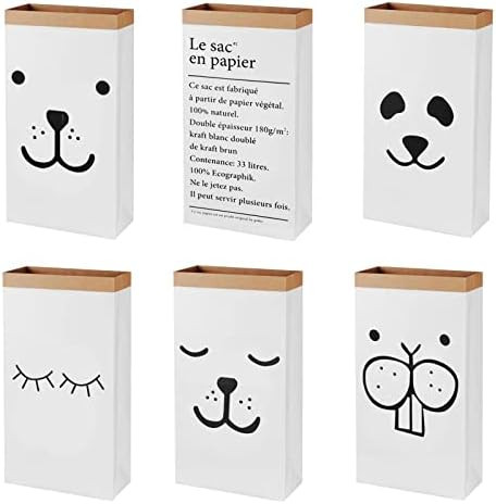 Kangkang Cute Cartoon Kraft Paper Storage Linen Bag Kids Toys Clothing Organizer Basket for Child... | Amazon (US)