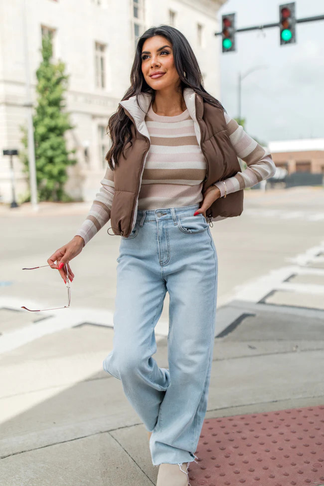 Where You See Fit Cocoa and Khaki Reversible Vest DOORBUSTER | Pink Lily