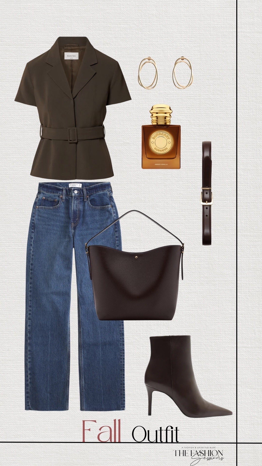 Fall Outfit | Short Sleeve Blazer Top | Dark Denim Jeans | Brown Ankle Boots | Brown Tote Bag |

#LTKSeasonal #LTKootd