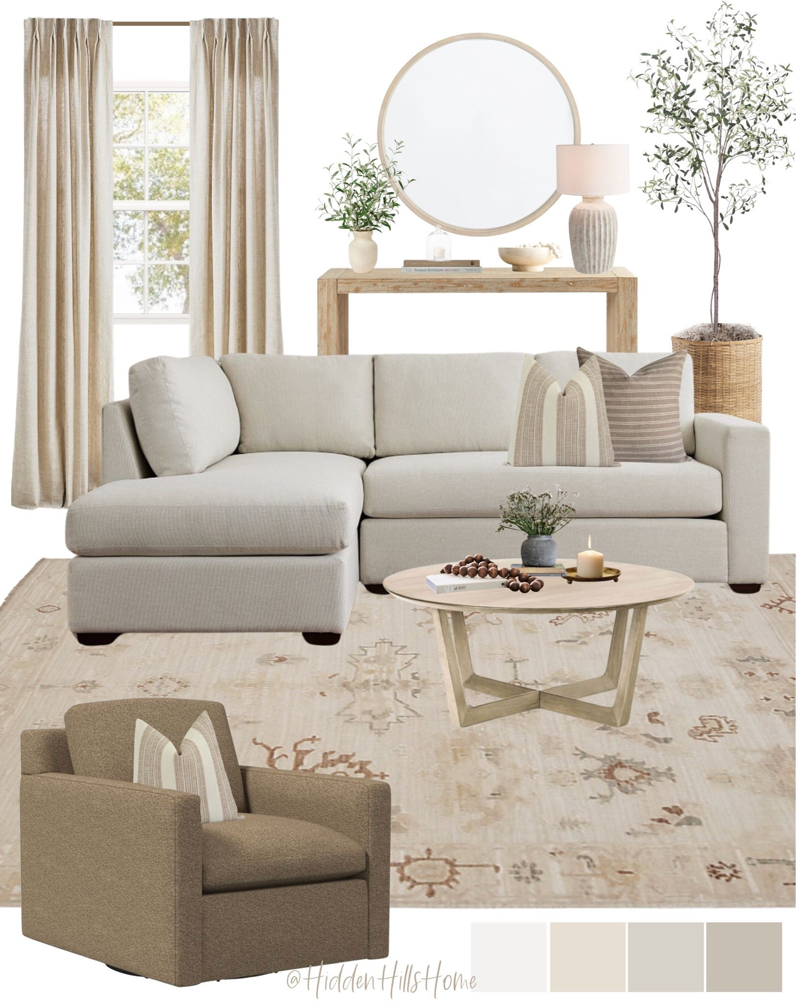 Neutral living room decor mood board, living room design ideas, living room inspiration, sectional sofa, home decor

#LTKHome #LTKSaleAlert #LTKSeasonal