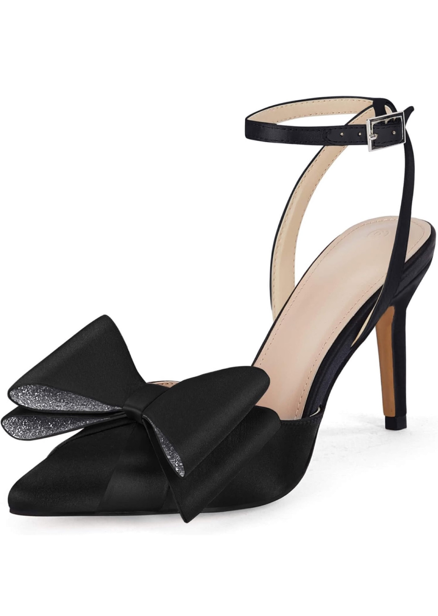 Coutgo Womens High Heels Rhinestone Double Bow Closed Toe Sandals Ankle Strap Sexy Stiletto Wedding Bridal Party Shoes

#LTKfindsunder50 #LTKfindsunder100 #LTKbeauty