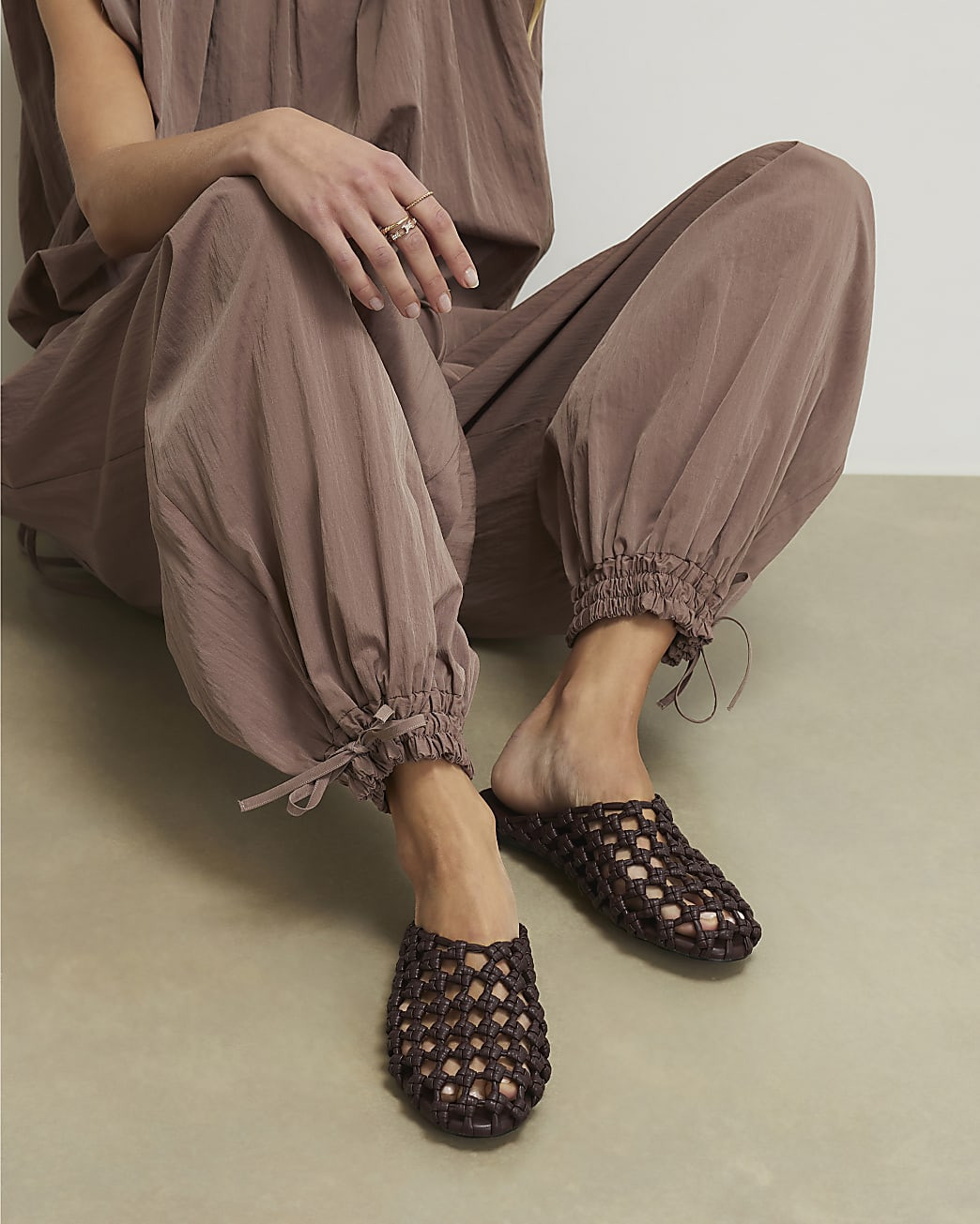 Red Woven flat Ballet Pumps | River Island UK & IE