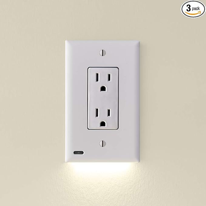 3 Pack - SnapPower GuideLight 2 for Outlets [for Standard Decor, Not GFCI outlets] - Night Light ... | Amazon (US)