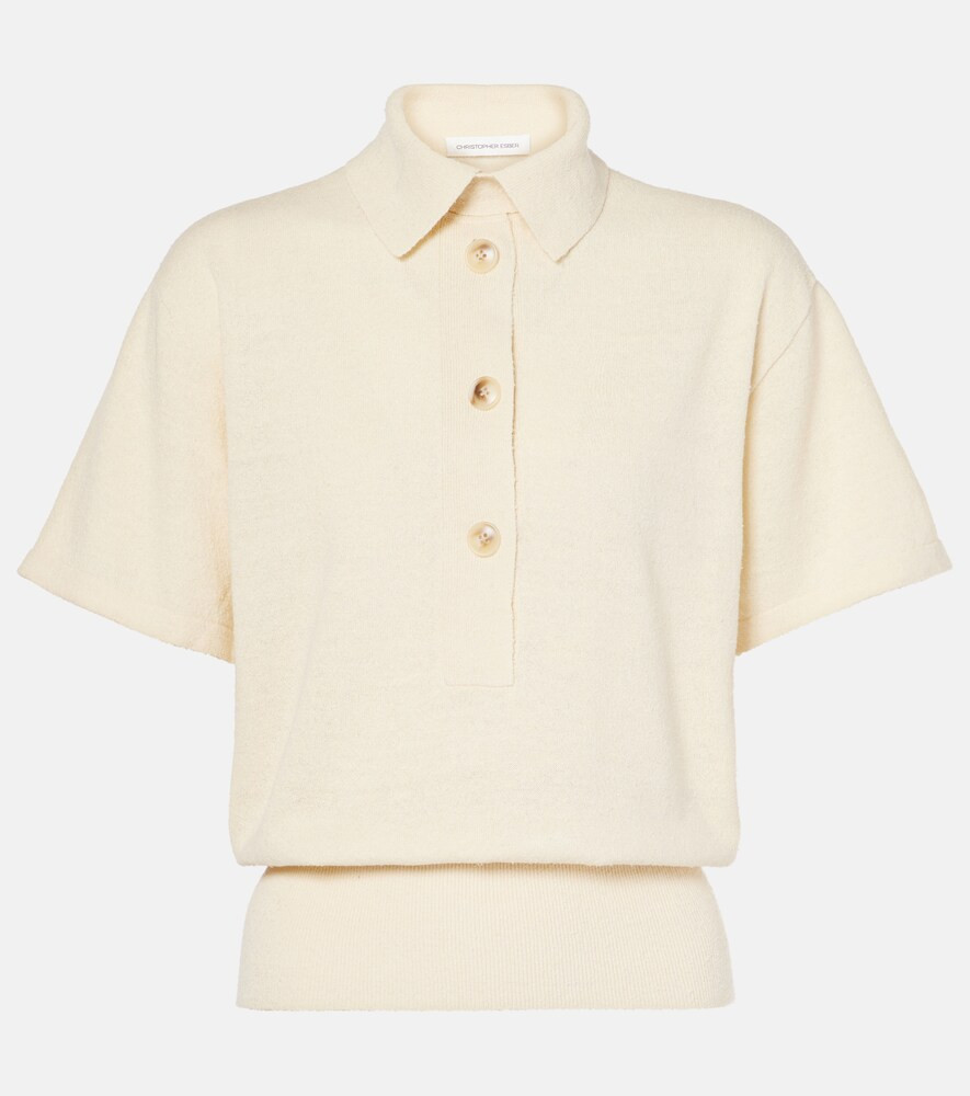 Christopher Esber Straccio linen and silk-blend polo shirt | Mytheresa (INTL)